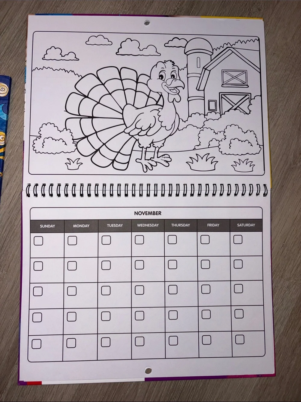 Alphabet Fun-Schooling Journal & Color Your Own Calendar - Blue/Yellow
